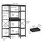 Black 5-Tier Storage Bookshelf with Fabric Drawer, Metal Frame Bookcase